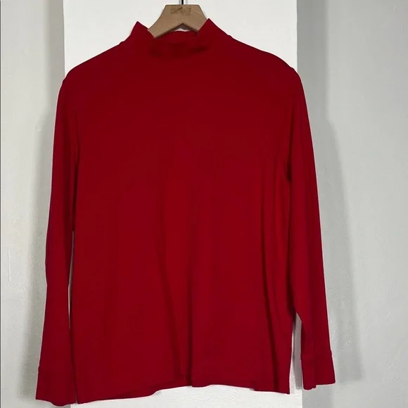 Lands' End Vibrant Red Long Sleeve Top - Picture 1 of 5